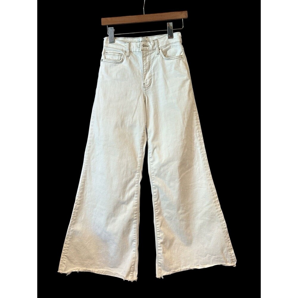 Frame Women Jeans 25 White Le Palazzo High Waist Wide Leg Pocket Wide Leg